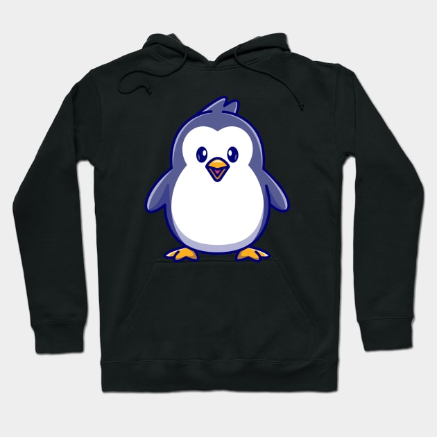 Cute Penguin Standing Cartoon Hoodie by Catalyst Labs